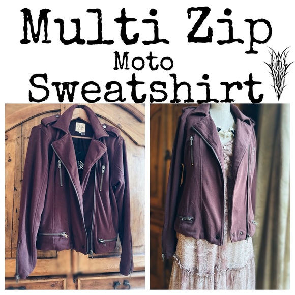 Chaser Moto Sweatshirt Fabric Jacket - Picture 1 of 11